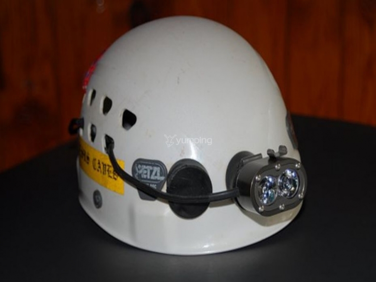 Caving helmet and lamp Caving helmet and lamp
